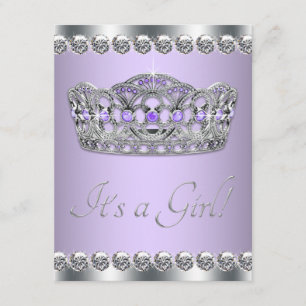 Invitación Lavanda elegante y Baby Shower gris