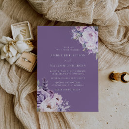 Invitación Lavanda encantada Boda morado floral