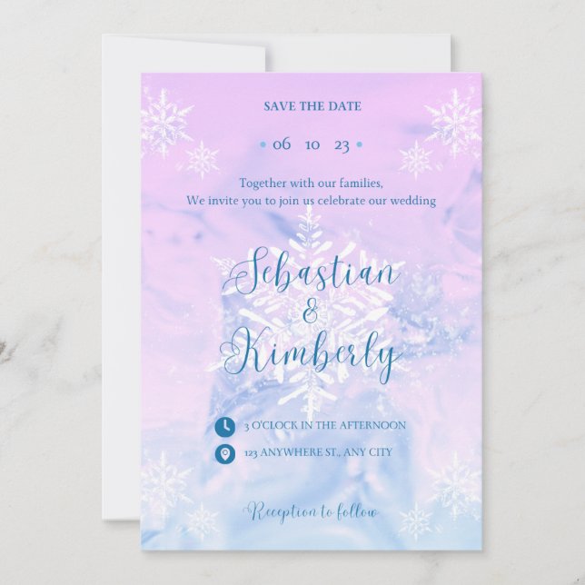 Invitación Lavanda Estrellada Guardar la Fecha | Sebastián &  (Anverso)