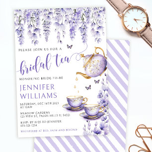 Invitación Lavanda floral ducha de novia fiesta de té Invitac