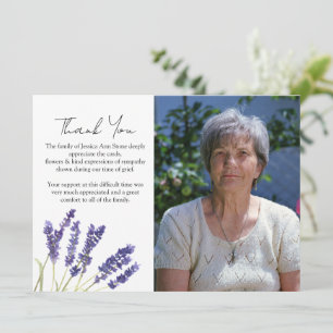 Invitación Lavanda Floral Funeral Muerte Gracias