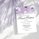Invitación Lavanda Flores de plata morada blanca dulce 16<br><div class="desc">Lavender Flores de plata morada blanca dulce Invitación de 16 fiestas Ver colección de coincidencias en Nicho y tienda de nidos</div>