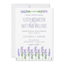 Lavanda francesa acuarela sobre Boda blanco