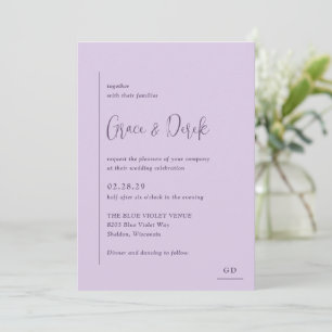Invitación Lavanda geométrica mínima Boda moderno
