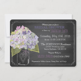Invitación Lavanda Hydrangea Jar Chalkboard Ducha de novia