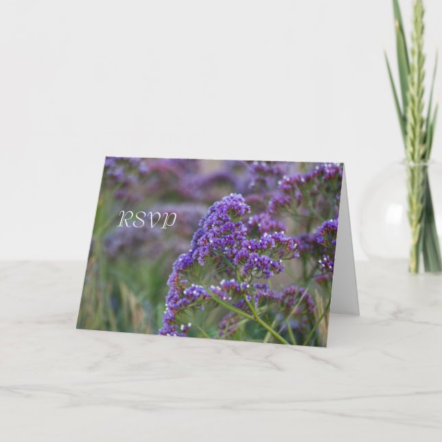 Invitación Lavanda junto al océano RSVP (Anverso)