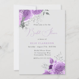Invitación Lavanda mágica y ducha de novia plateada
