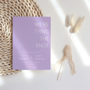 Invitación Lavanda Minimalista Estamos atando al Boda del nud