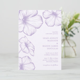 Invitación Lavanda Moderna Boda Floral Elegante