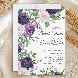 Invitación Lavanda morada acuarela Floral Brigada de la ducha