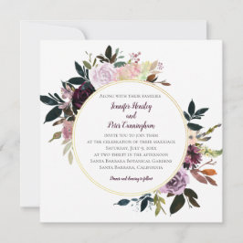 Invitación Lavanda morada Boda de Círculo Oro Blanco Rosa