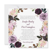 Lavanda morada Boda de guirnalda floral blanca ros