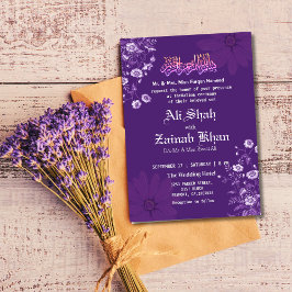 Invitación Lavanda morada Walima Boda islámico Lavender