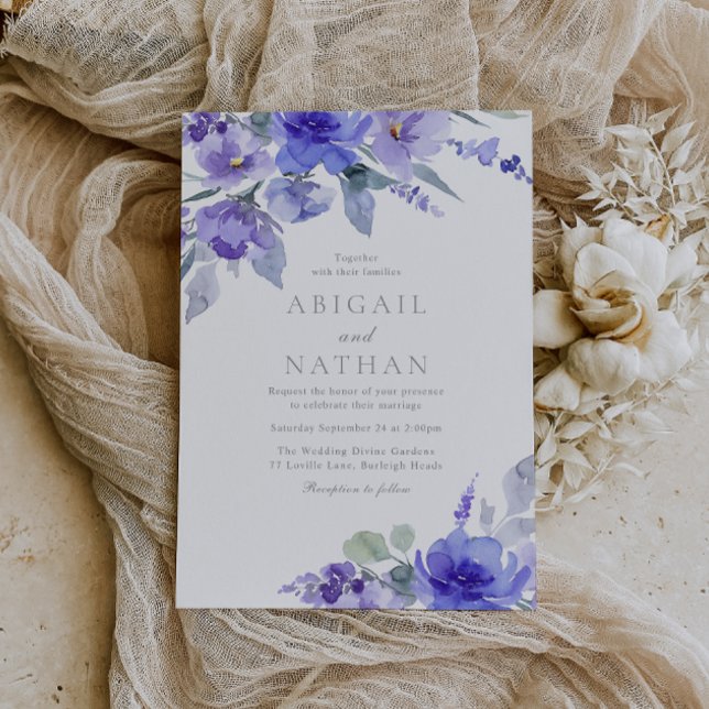 Invitación Lavanda morada y Boda violeta de flores (Subido por el creador)
