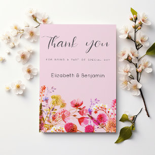Invitación Lavanda Naranja Rosa Amarillo Floral Gracias 