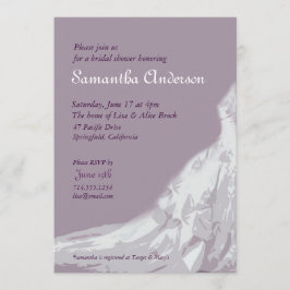 Invitación Lavanda nupcial de la ducha: vestido nupcial