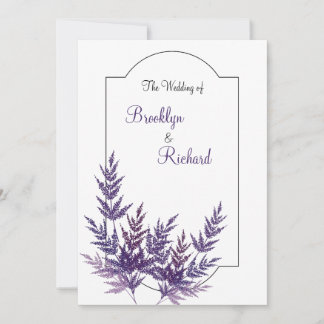 Invitación Lavanda Polvo morado, boda botánico