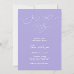 Invitación Lavanda púrpura es pura ducha de novia mágica