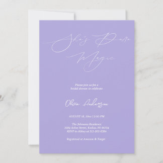 Invitación Lavanda púrpura es pura ducha de novia mágica