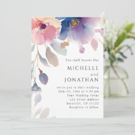 Invitación Lavanda rosa Floral Biblia cristiana Verse Boda