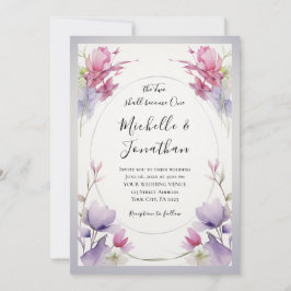 Invitación Lavanda rosa Jardín Botánico Floral Cristiano