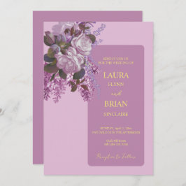 Invitación Lavanda, Rosas y Lilacs, Boda