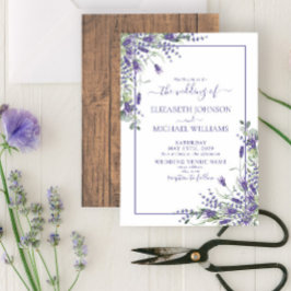 Invitación Lavanda Rústica Eucalyptus Wood Script Boda Inv