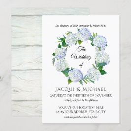 Invitación Lavanda Rústica Hidrangea Boda de la corona floral