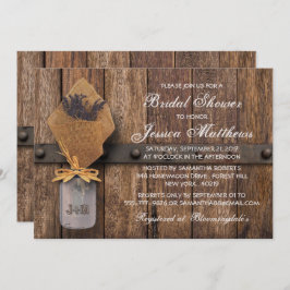 Invitación Lavanda rústica rural Mason Jar Bridal Shower