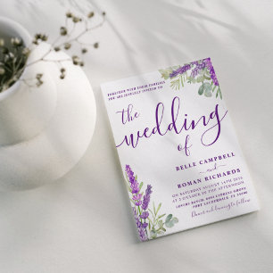 Invitación Lavanda rústica y Boda Eucalyptus Sage & Lilac