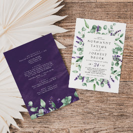 Invitación Lavanda Rústica y Eucalipto Todo En Un Boda