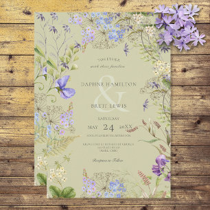 Invitación Lavanda rústica y salvia de flores silvestres