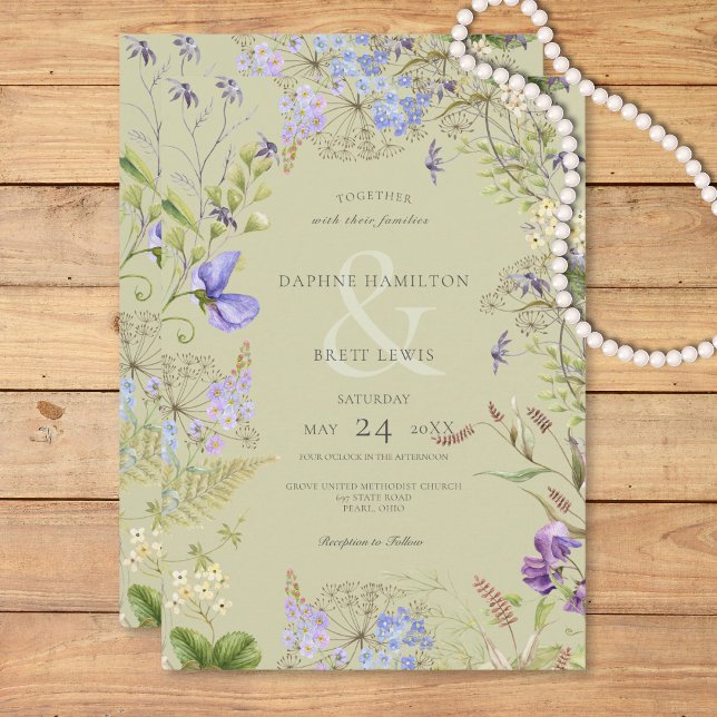 Invitación Lavanda rústica y salvia de flores silvestres (Subido por el creador)