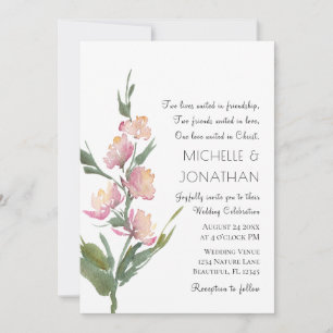 Invitación Lavanda simple flor Boda cristiano moderno