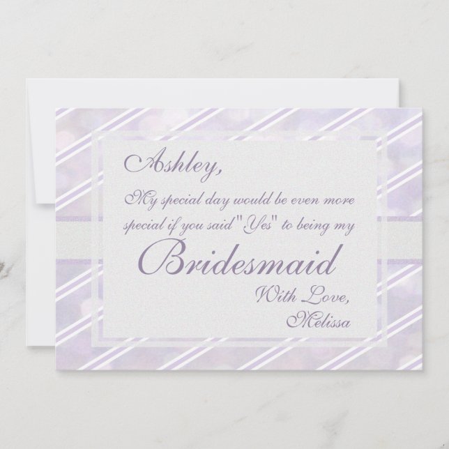 Invitación Lavanda suave a rayas | Noviaria (Anverso)