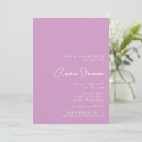 Lavanda suave Morado Minimalista Morado Bat Mitzva