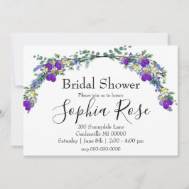 Invitación Lavanda violeta morada Eucalyptus Ducha de novia