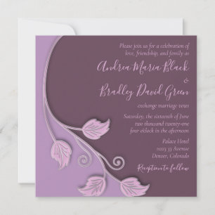 Invitación Lavanda y Boda de Vino Púrpura Eggplant