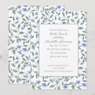 Invitación Lavanda y ducha de novia floral verde sabrosa
