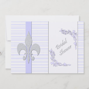 Invitación Lavanda y ducha de novia gris Fleur de Lis