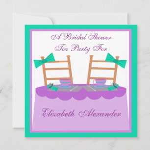 Invitación Lavanda y ducha de novia Verde azulada Fiesta de t