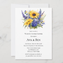 Invitación Lavanda y girasoles Boda Ducha Parejas