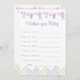 Invitación Lavanda y Green Baby Shower Quiere Un Juego De Beb