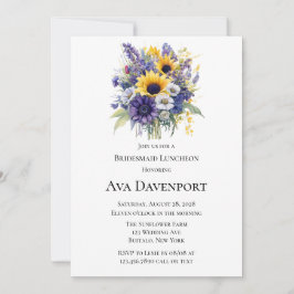 Invitación Lavanda y Sunflowers Bridesmaid Luncheon