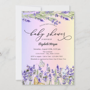 Invitación Lavander Butterfly Baby Shower