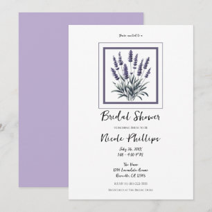 Invitación Lavandula Lavanda Floral Flor Despedida de Soltera