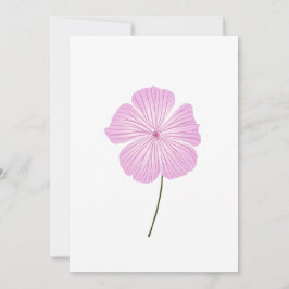 Invitación Lavatera rosa simple