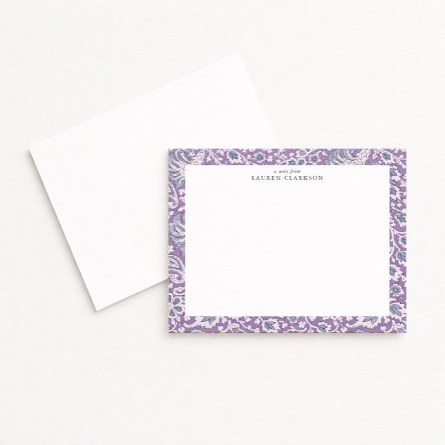 Invitación Lavender and Blue Hand-Block Inspired Floral Note  (Subido por el creador)