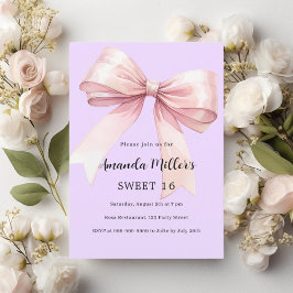 Invitación Lavender arco rosa elegante Sweet 16