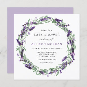 Invitación Lavender Baby Shower